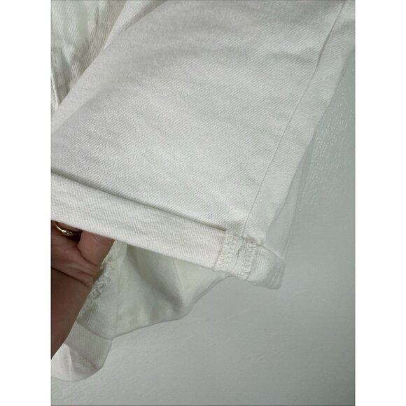 Levi’s Women's 34 Mid Length Midrise Denim Shorts Stretch Off White NWT 0603 - Picture 4 of 12